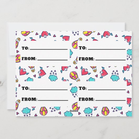 Niedliche Valentinstag Tageskarte Feiertagskarte (Rückseite)