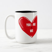 Niedliche Valentinstag-Tasse Zweifarbige Tasse (Links)