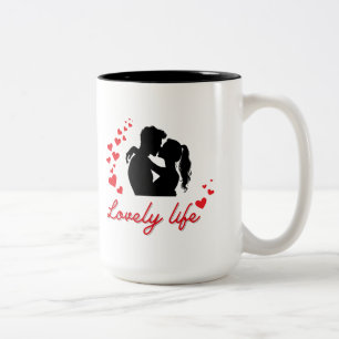 Niedliche Valentinstag-Tasse Zweifarbige Tasse