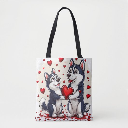 Niedliche Valentintaghunde Tasche (Vorderseite)