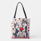 Niedliche Valentintaghunde Tasche (Rückseite)