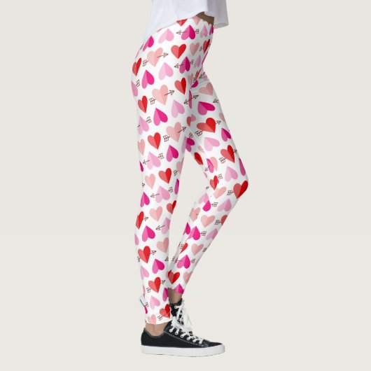 Niedliche Valentintagshöre und -pfeile Leggings (Rechts)