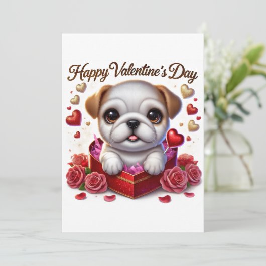 Niedliche Valentintagskarte Feiertagskarte (Stehend Vorderseite)