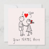 Niedliche Valentintagskarte mit Individuelle Name (Rückseite)