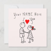 Niedliche Valentintagskarte mit Individuelle Name (Vorderseite)