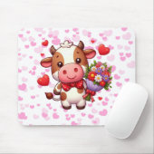 Niedliche Valentintagskuh Mousepad (Mit Mouse)
