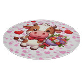 Niedliche Valentintagskuh Schneidebrett (Ecke)
