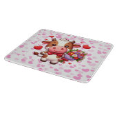 Niedliche Valentintagskuh Schneidebrett (Ecke)