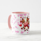 Niedliche Valentintagskuh Tasse (Vorderseite Links)