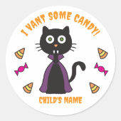Niedliche Vampire Cat Stickers (Vorderseite)