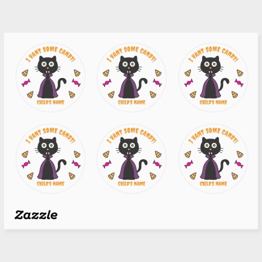 Niedliche Vampire Cat Stickers (Blatt)