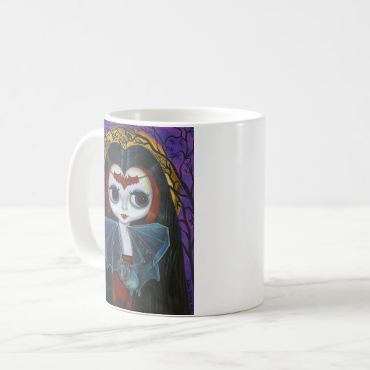 Niedliche Vampire Girl Doll mit Bat-Tasse Kaffeetasse (Vorderseite Links)
