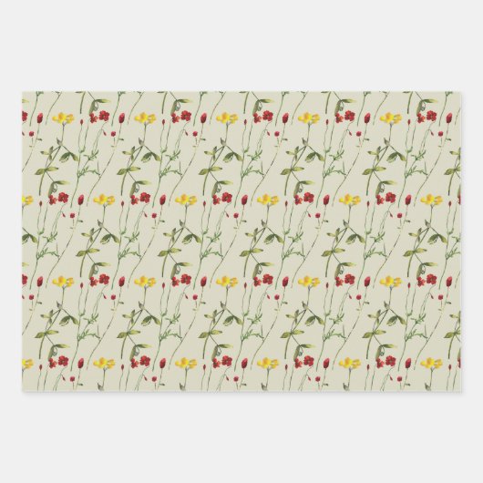 Niedliche Variety Floral Wrapping Papers Geschenkpapier Set (Vorderseite)