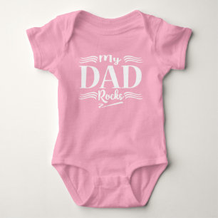 Niedliche Vater Rock Wortart-Mädchen Baby Strampler