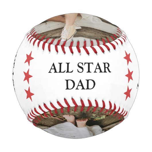 Niedliche Vatertag FotoCollage Baseball (Vorderseite)