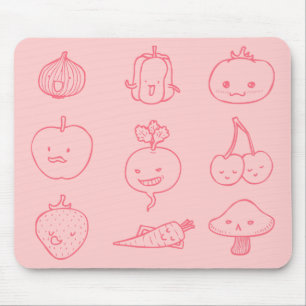 Niedliche vegane Leben-Gekritzel-Kunst Mousepad