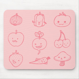 Niedliche vegane Leben-Gekritzel-Kunst Mousepad