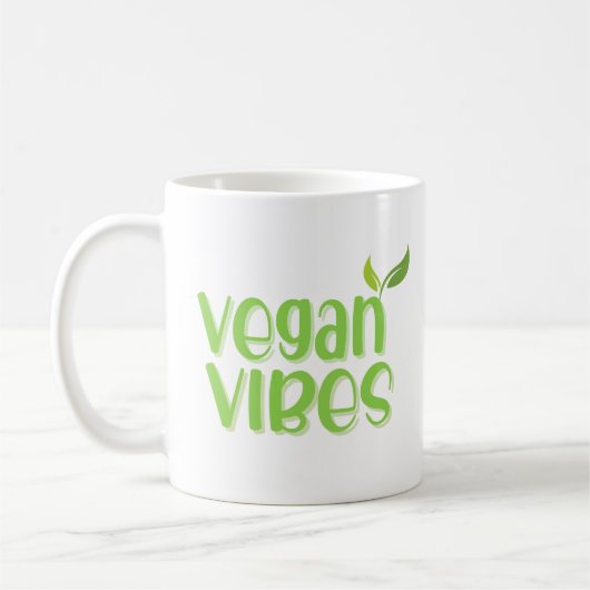 Niedliche Vegane Vibes Funny Quote Kaffeepause Tas Kaffeetasse (Links)