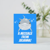 Niedliche Veranschaulichung des Cartoon-Delfins Postkarte (Stehend Vorderseite)