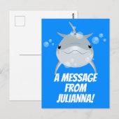 Niedliche Veranschaulichung des Cartoon-Delfins Postkarte (Vorne/Hinten)