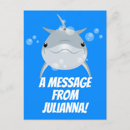 Niedliche Veranschaulichung des Cartoon-Delfins Postkarte