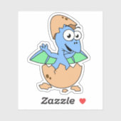 Niedliche Veranschaulichung eines Pterodactylhatch Aufkleber (Blatt)