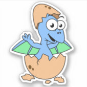 Niedliche Veranschaulichung eines Pterodactylhatch Aufkleber (Vorderseite)