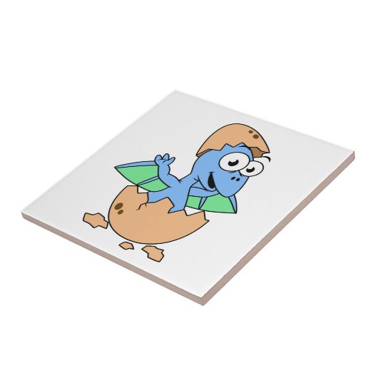 Niedliche Veranschaulichung eines Pterodactylhatch Fliese (Seite)