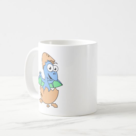 Niedliche Veranschaulichung eines Pterodactylhatch Kaffeetasse (Vorderseite Links)