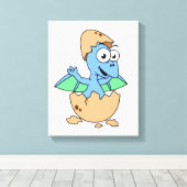 Niedliche Veranschaulichung eines Pterodactylhatch Leinwanddruck (Insitu (Holzboden))