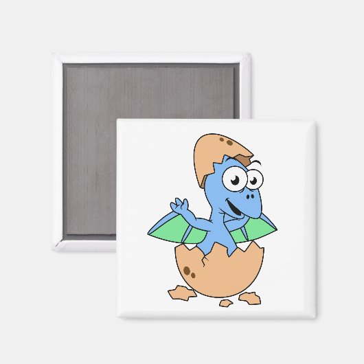 Niedliche Veranschaulichung eines Pterodactylhatch Magnet (Vorderseite/Rückseite)