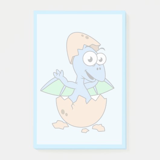 Niedliche Veranschaulichung eines Pterodactylhatch Post-it Klebezettel (Vorderseite)