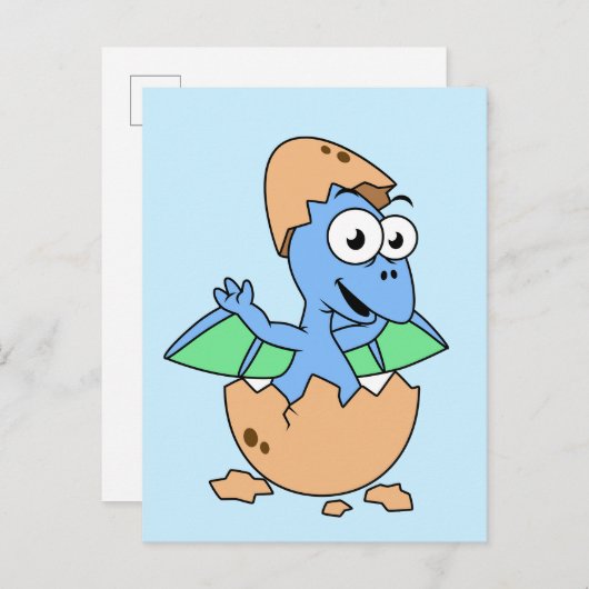 Niedliche Veranschaulichung eines Pterodactylhatch Postkarte (Vorne/Hinten)