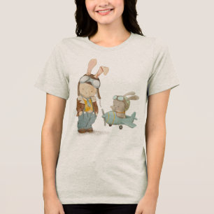 niedliche Verbände im Helm eines Piloten Tri-Blend Shirt