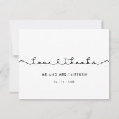 Niedliche Verbindung Schriftart Hochzeit Liebe & d Dankeskarte (Vorderseite)