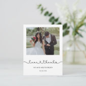 Niedliche Verbindung Schriftart Liebe & dank Foto Dankeskarte (Stehend Vorderseite)