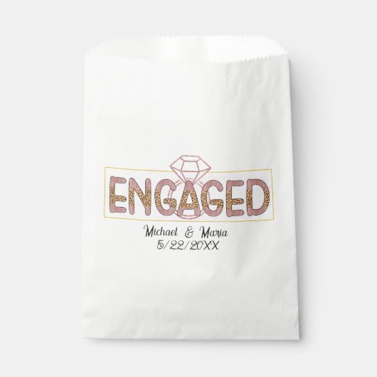 Niedliche Verbindungsparty fügt Namen hinzu Geschenktütchen (Vorderseite)