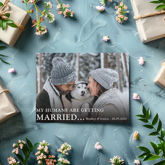 Niedliche Verlobung "Dog Owners" mit Foto Save The Date