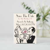 Niedliche Verlobung und Save the Date Postkarte (Stehend Vorderseite)