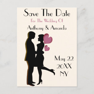 Niedliche Verlobung und Save the Date Postkarte