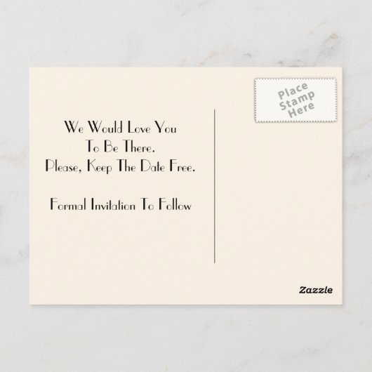 Niedliche Verlobung und Save the Date Postkarte (Rückseite)