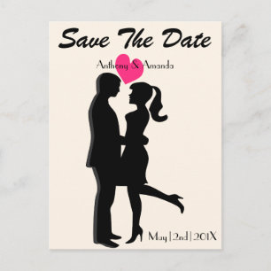 Niedliche Verlobung und Save the Date Postkarte