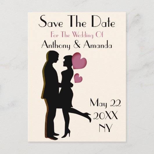 Niedliche Verlobung und Save the Date Postkarte (Vorderseite)