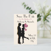 Niedliche Verlobung und Save the Date Postkarte (Stehend Vorderseite)