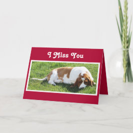 Niedliche "Vermisste Sie"-Karte mit Basset Hound & Karte