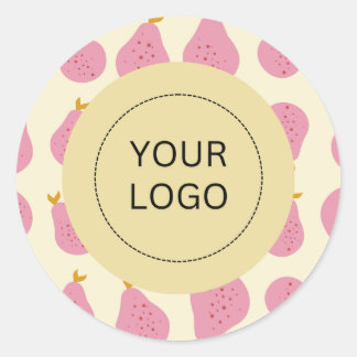 Niedliche Verpackung für weibliche Birnen mit benu Runder Aufkleber