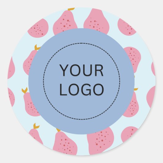 Niedliche Verpackung für weibliche Birnen mit benu Runder Aufkleber (Vorderseite)