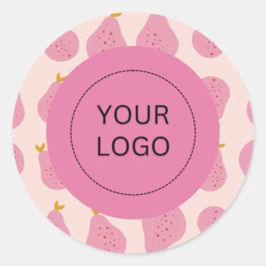 Niedliche Verpackung für weibliche Birnen mit benu Runder Aufkleber (Vorderseite)