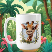 Niedliche verrückte Giraffe Kaffeetasse