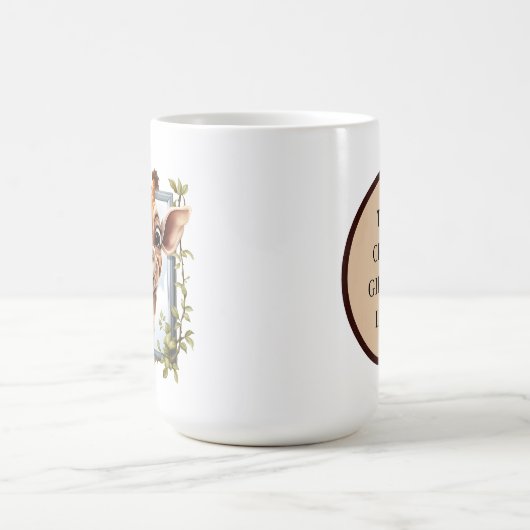 Niedliche verrückte Giraffe Kaffeetasse (Mittel)